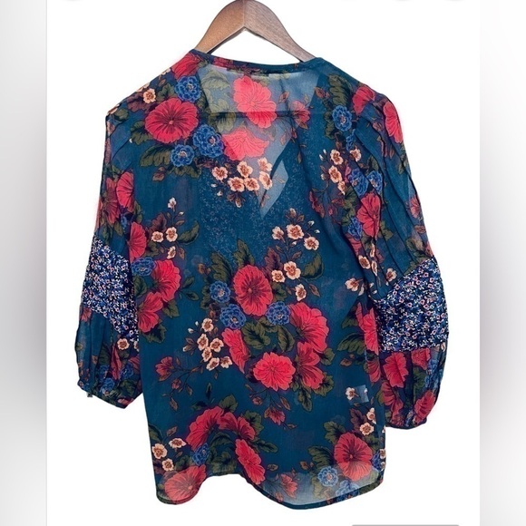 Anthropologie Daniel Rainn Floral Boho Top - Picture 3 of 5